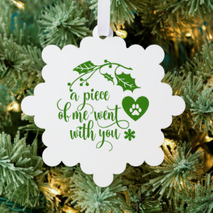 Green Memorial Christmas  Tree Decoration Card