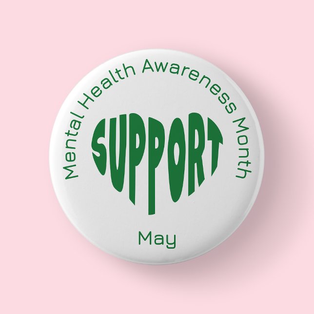 Green Mental Health Awareness Month Button (Mantal Health Awareness Month)