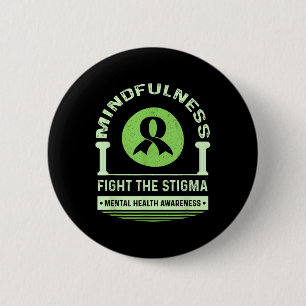 Green Mental Health Awareness Month Fight The Stig 6 Cm Round Badge