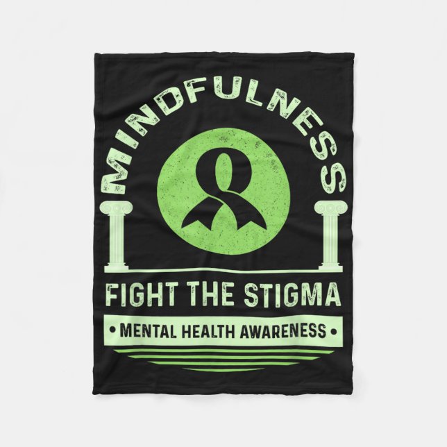 Green Mental Health Awareness Month Fight The Stig Fleece Blanket (Front)