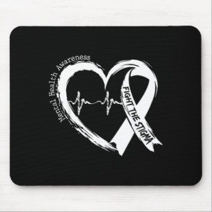 Green Mental Health Matters Awareness Heart Fight Mouse Mat