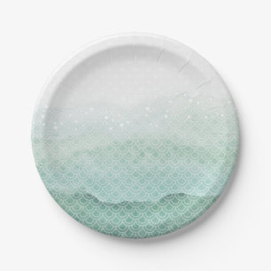 Green Mermaid Birthday Party Paper Plates