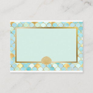 Green Mermaid Party Themed Place Cards