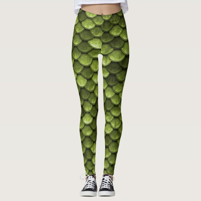 Green Mermaid Scale Leggings (Front)