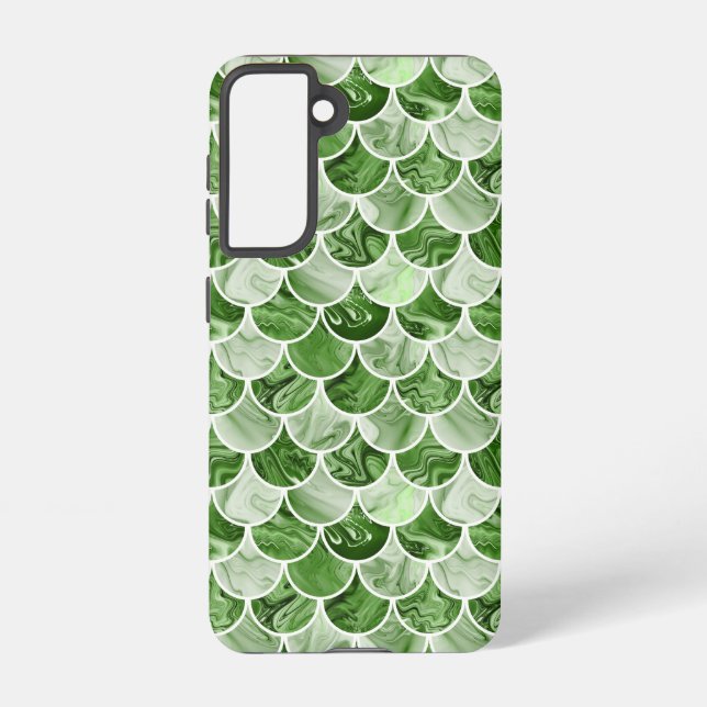 Green mermaid scales samsung galaxy s21 case (Back)