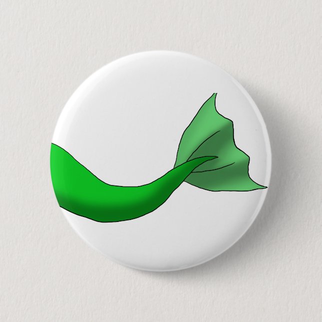 Green Mermaid Tail 6 Cm Round Badge (Front)