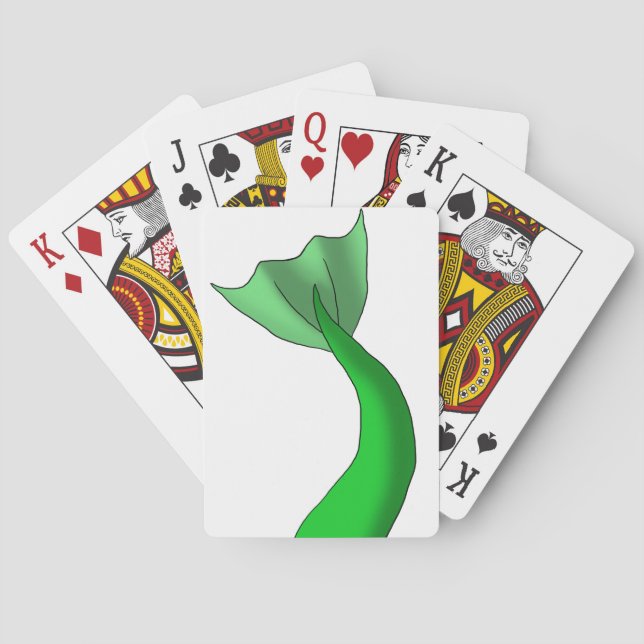 Green Mermaid Tail Playing Cards (Back)