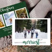 Green Merriest Place to Be Christmas Photo Card