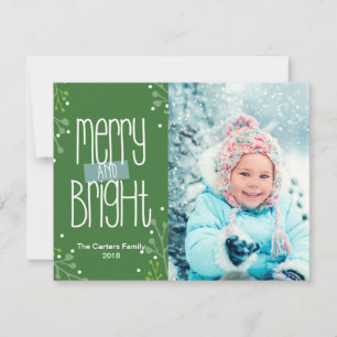 Green Merry and Bright Photo Card