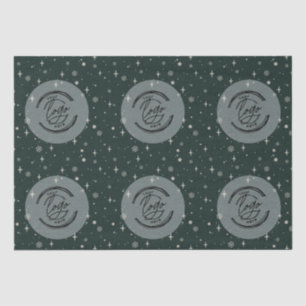 Green Merry Christmas Business Logo Snowflake Tissue Paper