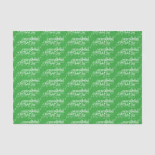 Green Merry Christmas Happy New Year Tissue Paper