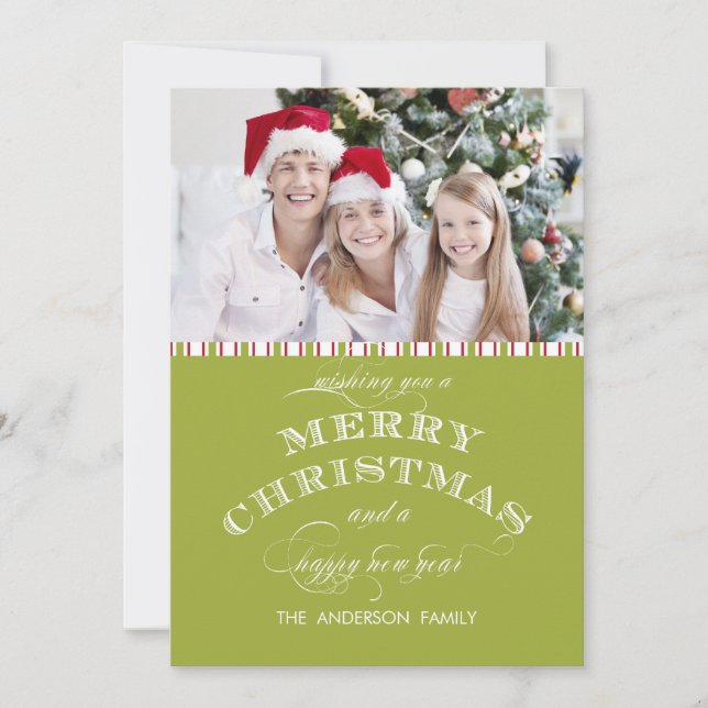 GREEN MERRY CHRISTMAS PHOTO CARD (Front)