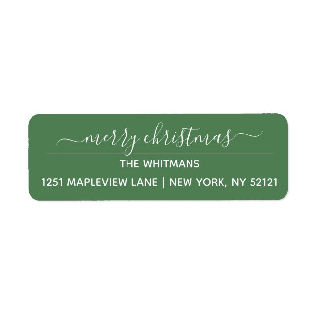 Green Merry Christmas Return Address (Front)