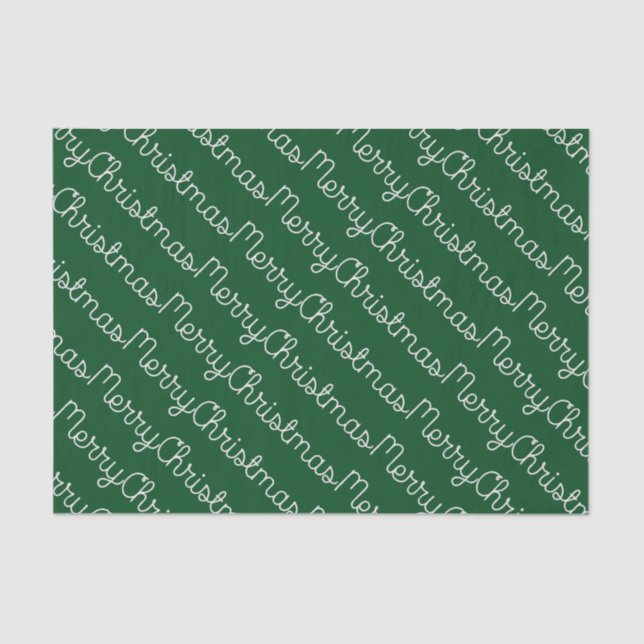 Green Merry Christmas Tissue Paper (Front)