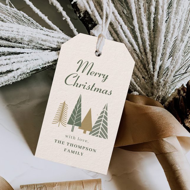 Green Merry Christmas Tree Gift Tags (Creator Uploaded)
