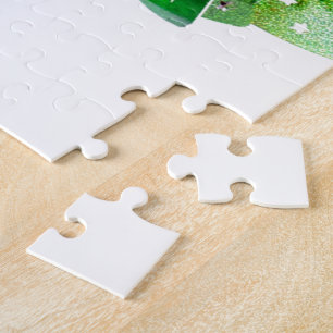 Green Merry Christmas Trees Jigsaw Puzzle