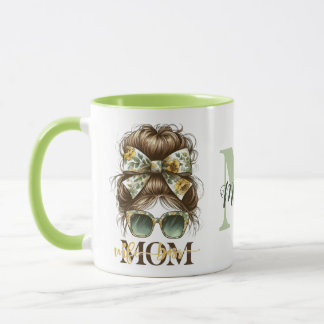 Green Messy Bun Mum Wife Boss Mug