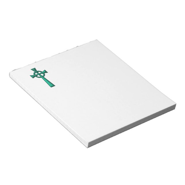 Green Metallic Celtic Cross Notepad (Angled)