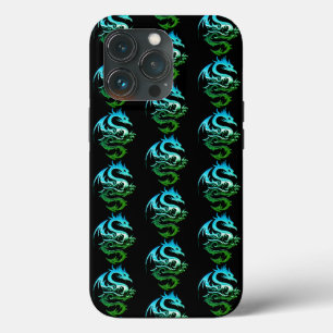 Green Metallic Dragon Pattern iPhone 13 Pro Case