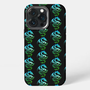 Green Metallic Dragon Pattern iPhone 13 Pro Case