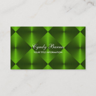 Green Metallic Look Diamond Tiles Business Card