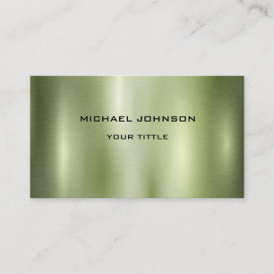 Green metallic polished glossy colour business car business card