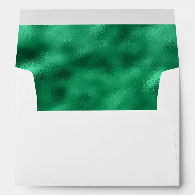 Green Metallic Satin Elegant Pretty Chic Holiday Envelope (Back (Bottom))