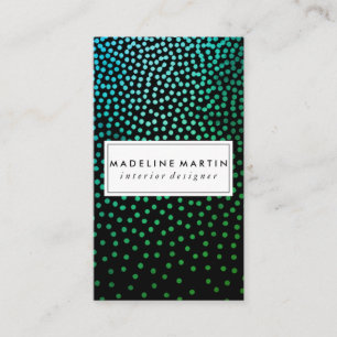 Green Metallic Speckled Pattern Business Card