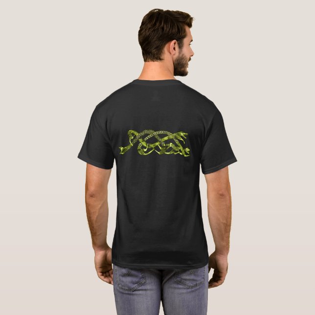 Green Metallic Viking Snakes Tshirt (Back Full)