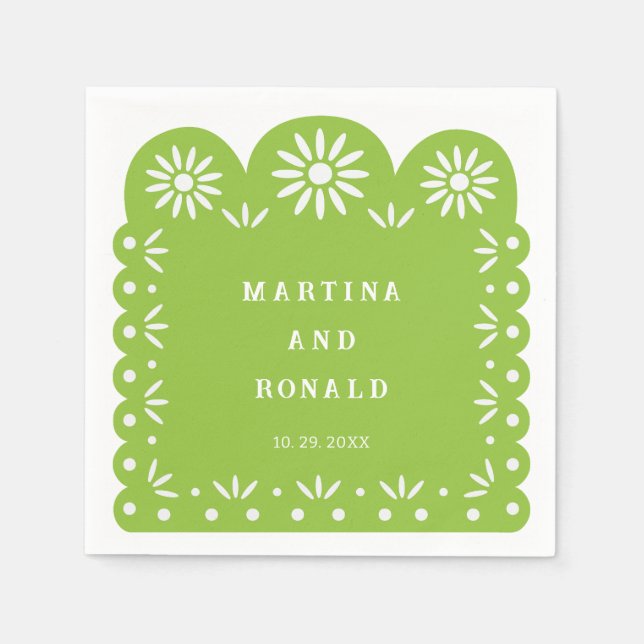 GREEN MEXICAN PAPEL PICADO NAPKIN (Front)