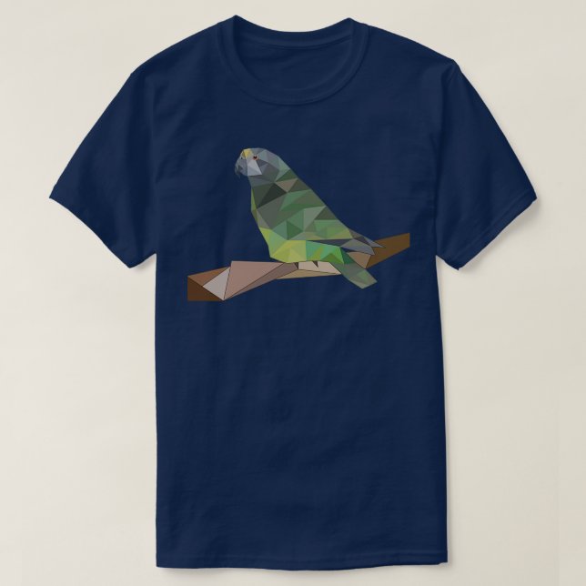 Green Meyers Parrot Senegal Geo Art T-Shirt (Design Front)