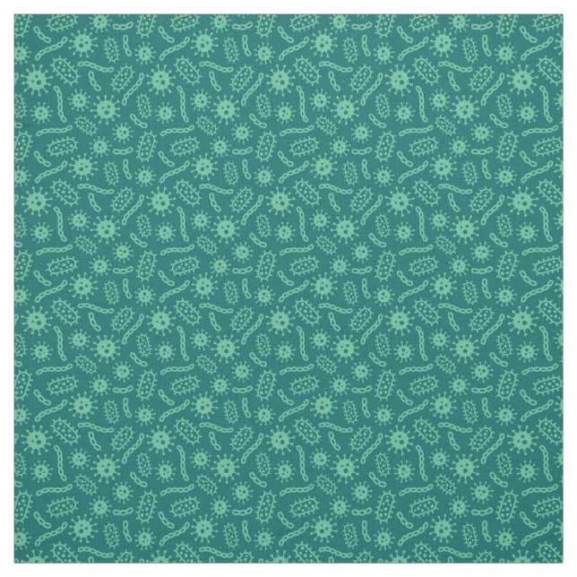 Green Microbes Pattern Fabric (Swatch)