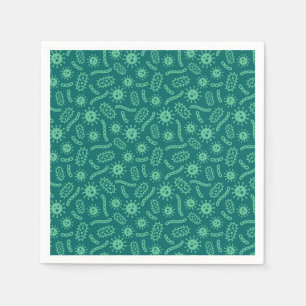 Green Microbes Pattern Napkin