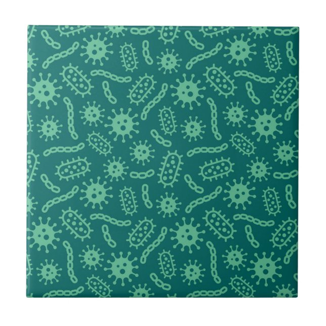 Green Microbes Pattern Tile (Front)