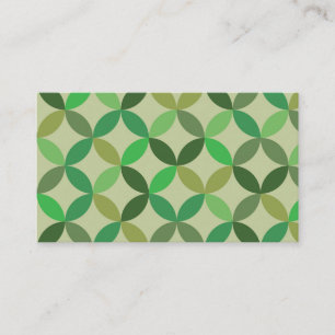 Green Mid Century Modern Geometric   Business Card