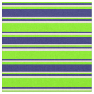 Green, Midnight Blue, and Bisque Lines Pattern Fabric