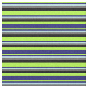 Green, Midnight Blue, Powder Blue, Gray & Black Fabric