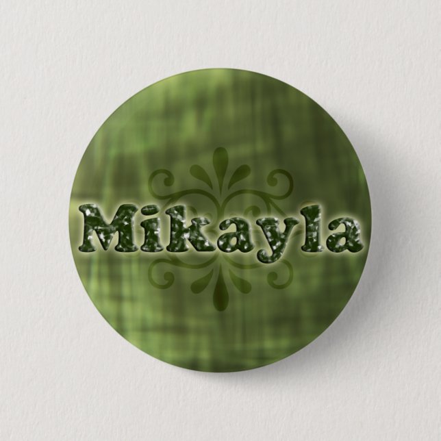 Green Mikayla 6 Cm Round Badge (Front)