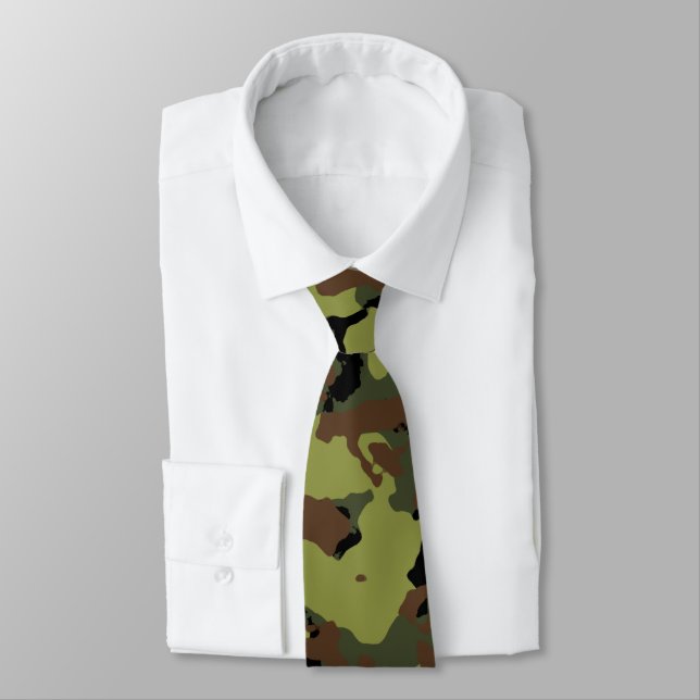 Green Military Camo Tie (Tied)