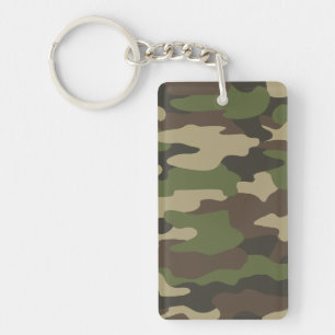 Green Military Camouflage Acrylic Keychain
