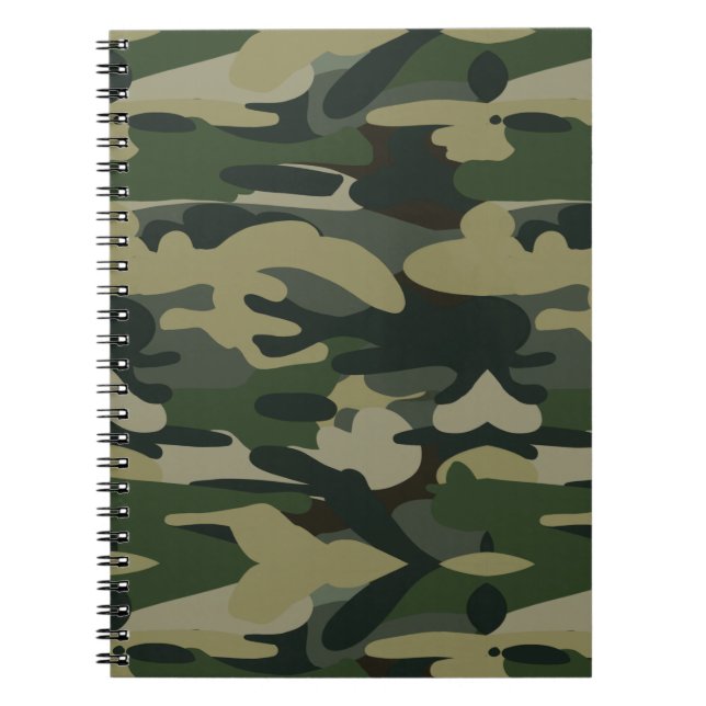 Green Military Camouflage Pattern Notebook (Front)