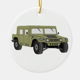 Green Military Humvee Ceramic Tree Decoration