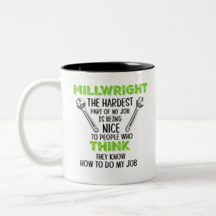 Green Millwright people think they can do my job Two-Tone Coffee Mug