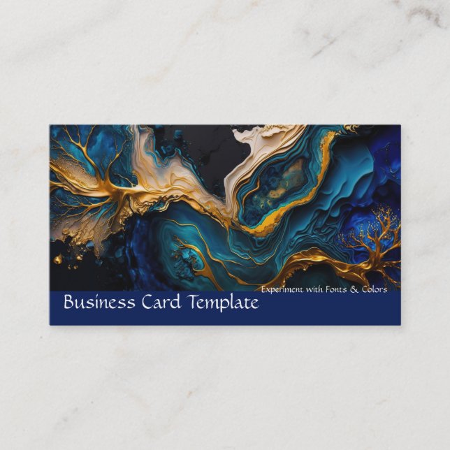 Green  Mineral Vein Turquoise Business Card (Front)