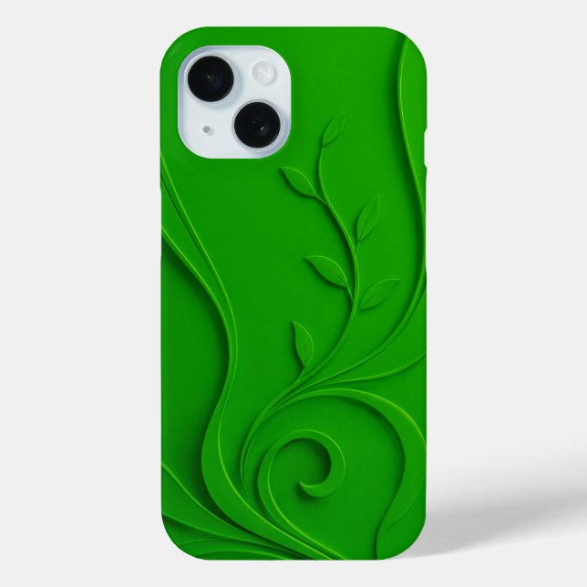 Green Minimal Leaf Design Case-Mate iPhone Case (Back)
