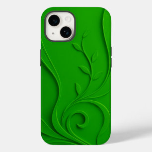 Green Minimal Leaf Design Case-Mate iPhone 14 Case
