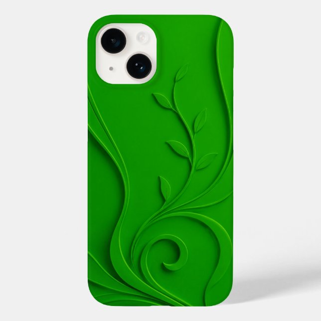 Green Minimal Leaf Design Case-Mate iPhone Case (Back)