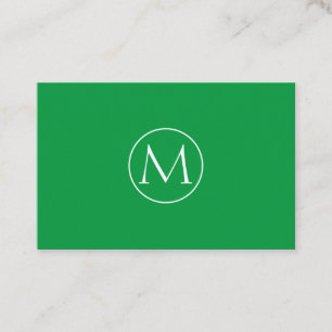 Green Minimal Monogram Business Card