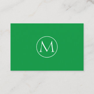 Green Minimal Monogram Business Card