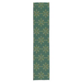 Green Minimal South Indian Kolam Design Short Table Runner